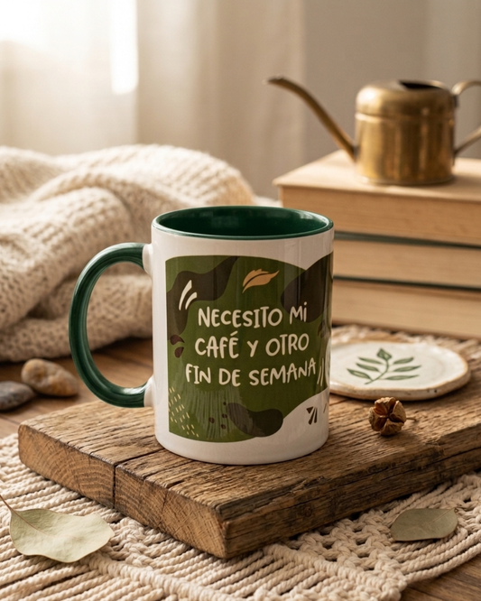 Taza Necesito un café y otro fin de semana