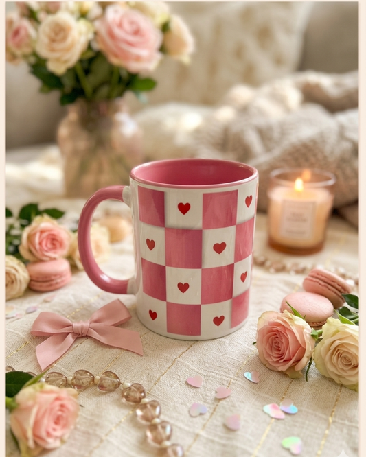 Taza Corazones Rosa