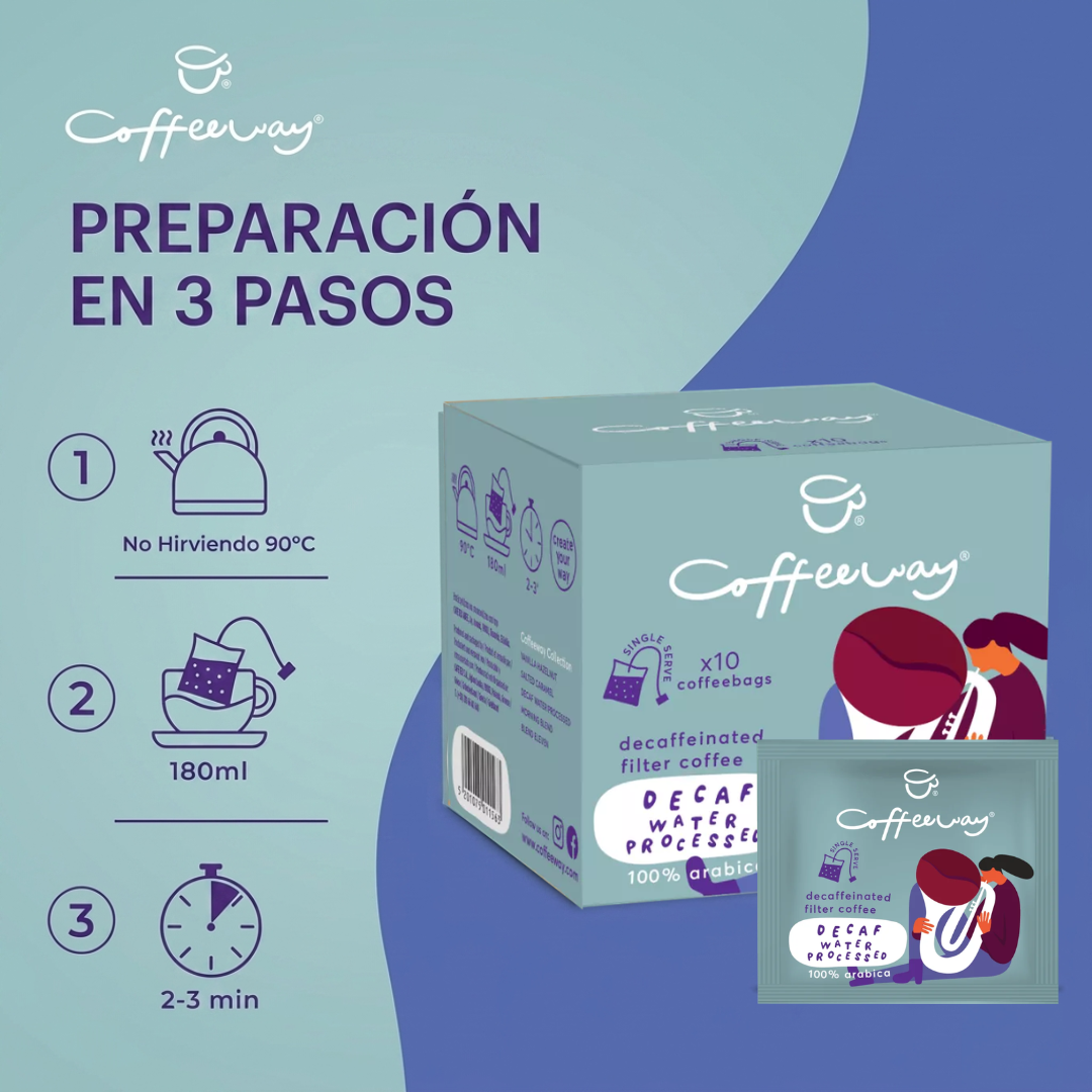 Café molido en bolsas Descafeinado CoffeeWay 75gr